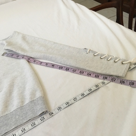 NWOT INTERMIX Off-Shoulder Rope Tie Sweatshirt Sweater Grey Small/Petite - Picture 12 of 13